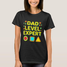 T-shirt voor vader level expert retro gamer