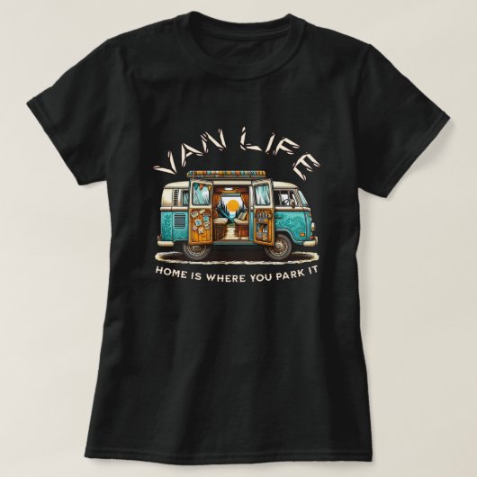 T-Shirt voor Van Life Camping (Design voorkant)