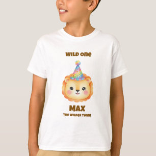 T-shirt voor verjaardag van tweelingjongen - Leeuw