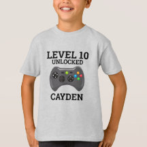 T-shirt voor verjaardag videogame level up control