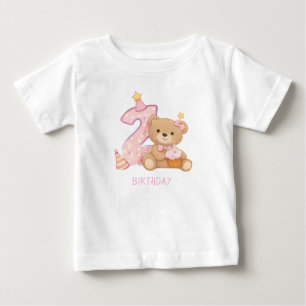 T-shirt voor verjaardagsmeisje met teddybeer