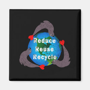T-shirt voor verminderen, hergebruik en recyclen magneet