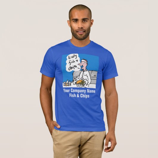 T-Shirt voor vis- en chipwinkels (Voorkant volledig)