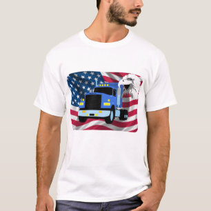T-shirt voor vrachtwagenchauffeur met Amerikaanse