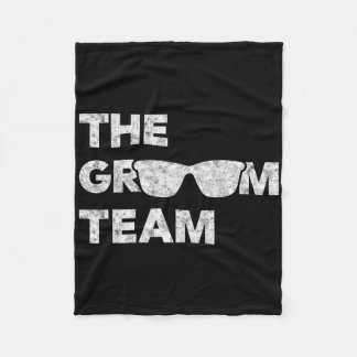 T-shirt voor vrijgezellenfeest bruidegom team Vint Fleece Deken