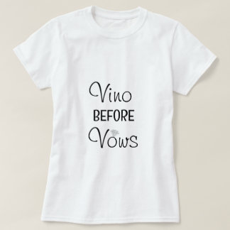 T-shirt voor vrijgezellenfeest 'Vino Before Vows'