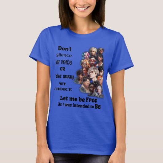 T-shirt voor vrijheid van keuze en gelijkheid (Voorkant)