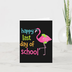 T-shirt voor vrouwen laatste schooldag Flamingo Zo Kaart