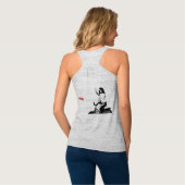 T-shirt voor vrouwen met een vrouw in de boetsensp (Volledige Achterkant)