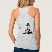 T-shirt voor vrouwen met een vrouw in de boetsensp (Achterkant)