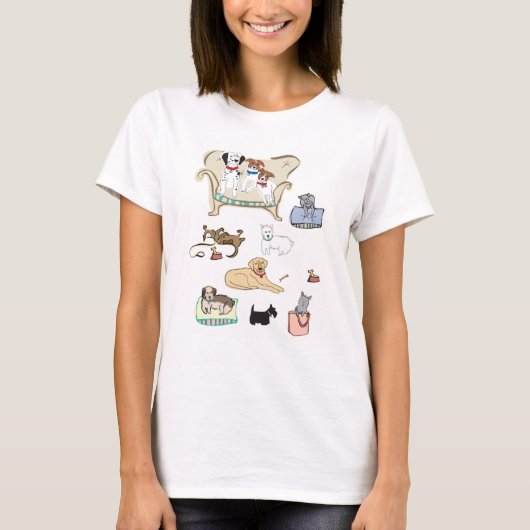 T-shirt voor vrouwen met honden erop (Voorkant)
