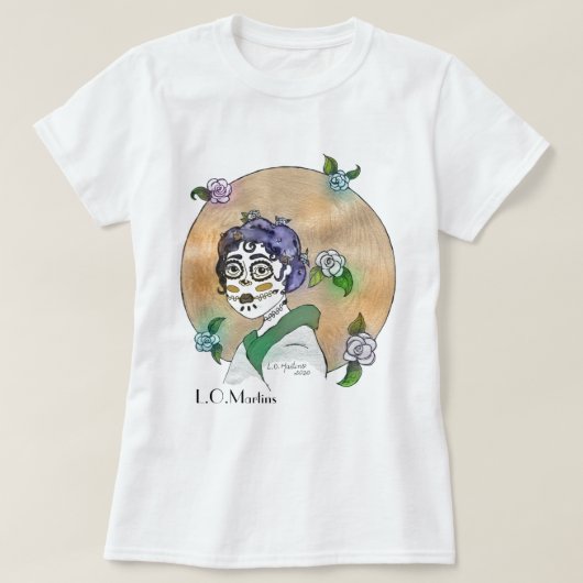 T-shirt voor vrouwen met kunstafdrukken (Design voorkant)
