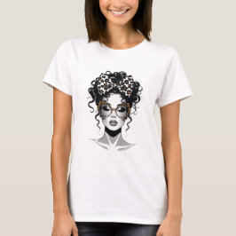 T-shirt voor vrouwen met mooi vrouwengezicht