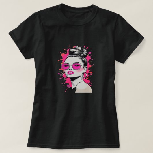 T-shirt voor vrouwen met mooi vrouwengezicht (Design voorkant)