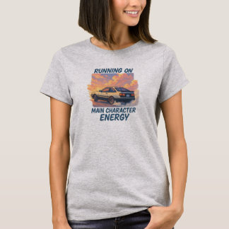 T-shirt voor vrouwen met 'Running On Main Characte
