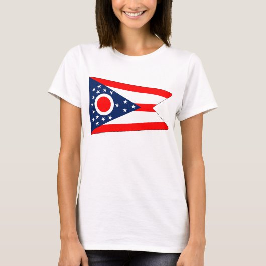 T-Shirt voor vrouwen met vlag van de Ohio-staat (Voorkant)