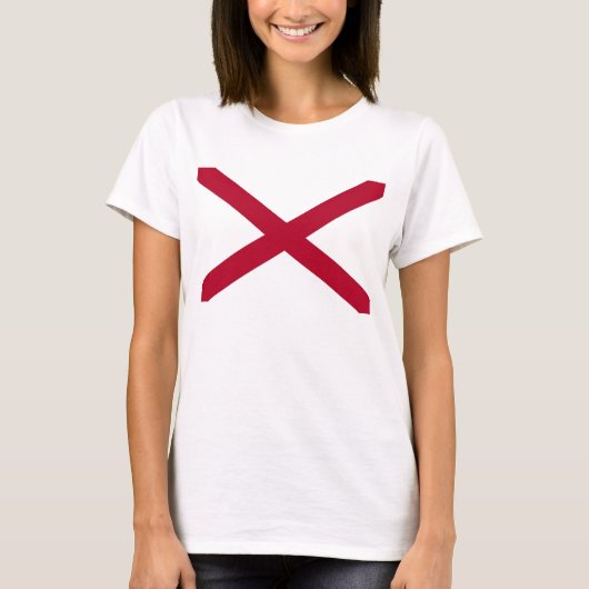 T-Shirt voor vrouwen met vlag van de staat Alabama (Voorkant)