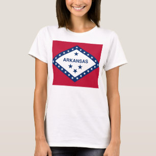 T-Shirt voor vrouwen met vlag van de staat Arkansa