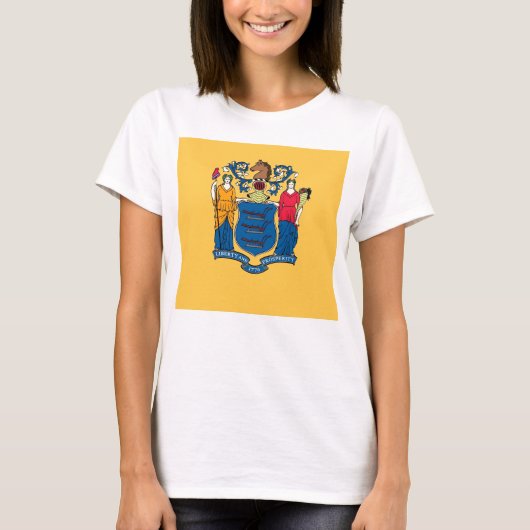 T-Shirt voor vrouwen met vlag van de staat New Jer (Voorkant)