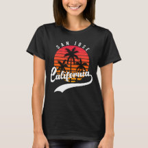T-shirt voor vrouwen met zonsondergang in San Jose