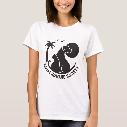 T-shirt voor vrouwen met zwarte KHS-Logo (Voorkant)