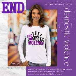 T-shirt voor vrouwen tegen huiselijk geweld Tri-Bl