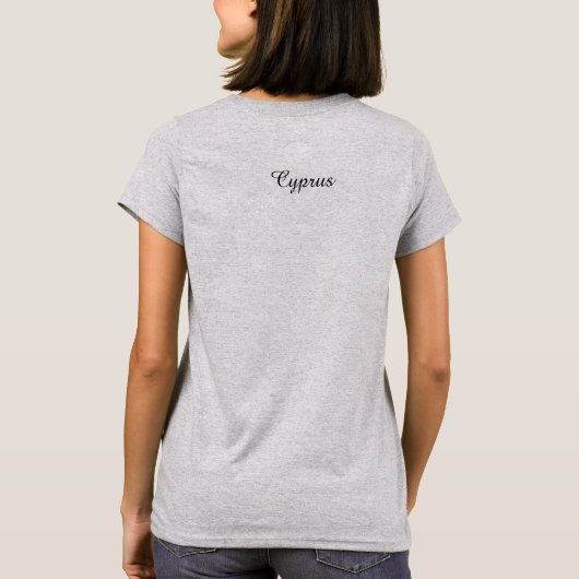 T-shirt voor vrouwen (vlag van Cyprus & "Cyprus") (Achterkant)