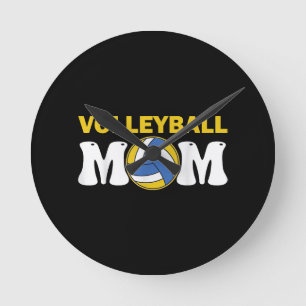 T-shirt voor vrouwen volleybalmoeder Spel Dag Grap Ronde Klok
