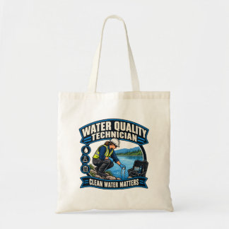 T-shirt voor waterkwaliteitstechnicus, schoon wate tote bag