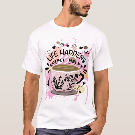 T-shirt voor wie van koffie houdt (Voorkant)