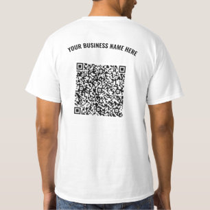 T-shirt voorbeeld met QR-code van uw bedrijfsnaam