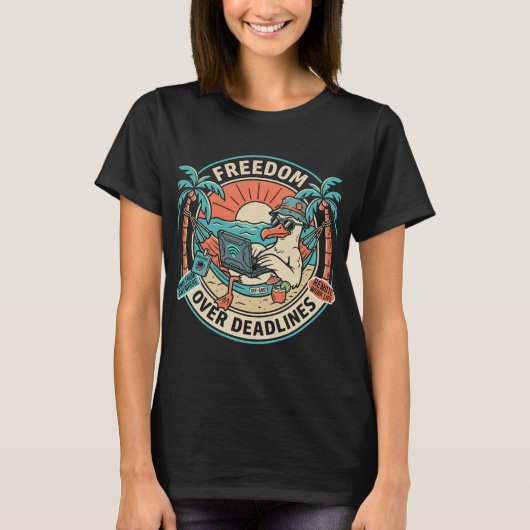 T-shirt 'Vrijheid boven deadlines' (Voorkant)