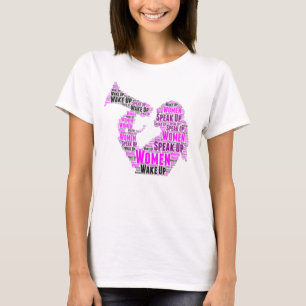 T-Shirt vrouwen die wakker worden spreken roze zwa