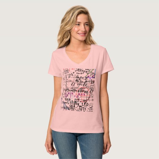 T-shirt vrouwen wiskunden patterned (Voorkant volledig)