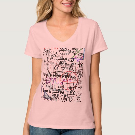 T-shirt vrouwen wiskunden patterned (Voorkant)