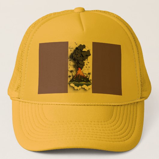 T-shirt vulkaan trucker pet (Voorkant)