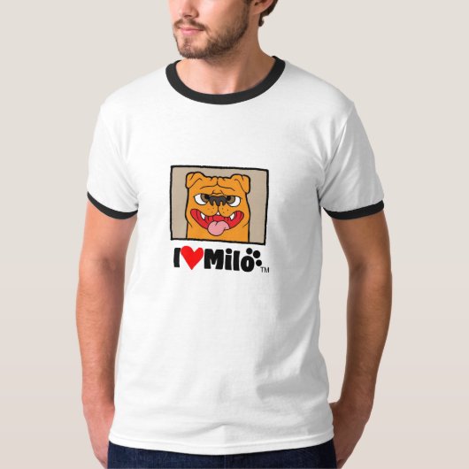 T-shirt waar ik van milo2 hou (Voorkant)