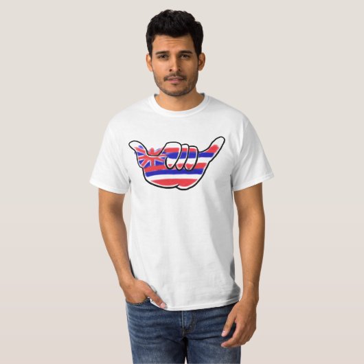 T-shirt waarde Hawaiian shaka-symbool (Voorkant volledig)