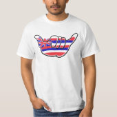 T-shirt waarde Hawaiian shaka-symbool (Voorkant)
