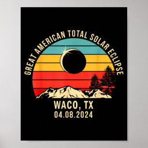 T-shirt Waco Tx Texas Totale Zonsverduistering Poster