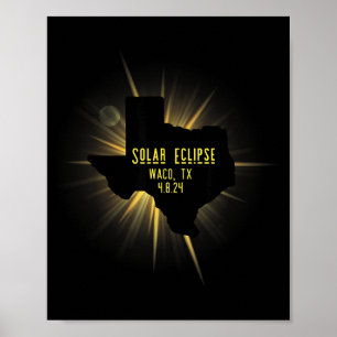 T-shirt Waco Tx Totale Zonsverduistering Poster