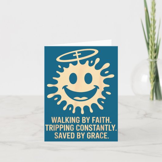 T-shirt Wandelend geloof struikelt constant gered Kaart (Voorkant)