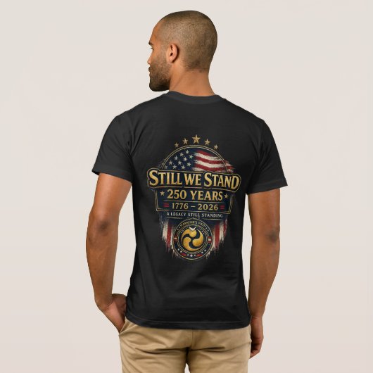 T-shirt 'Warrior's Path Still We Stand 250 jaar' (Achterkant volledig)