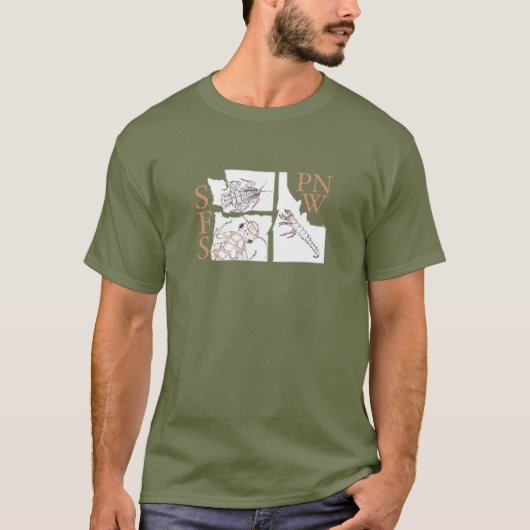 T-Shirt washington E oregon P idaho T (Voorkant)