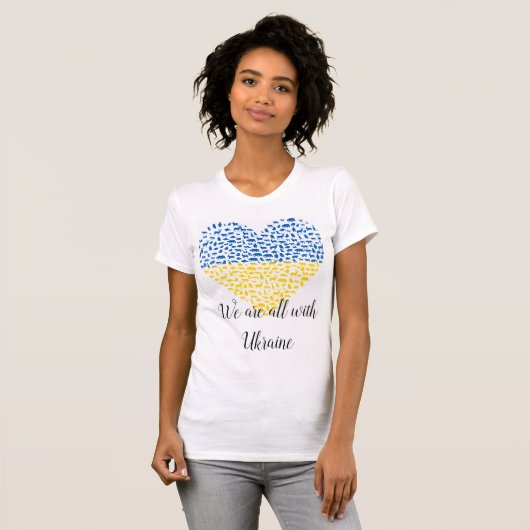 T-shirt - We are all with Ukraine (Voorkant volledig)