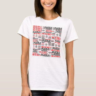 T-shirt We passen als een Puzzle Red en zwart