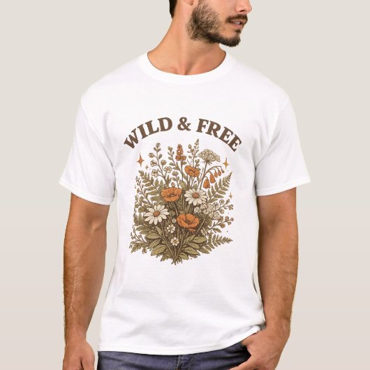 T-shirt 'Wild And Free' (Voorkant)