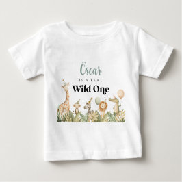 T-shirt 'Wild One 1e verjaardag' safari dieren jon