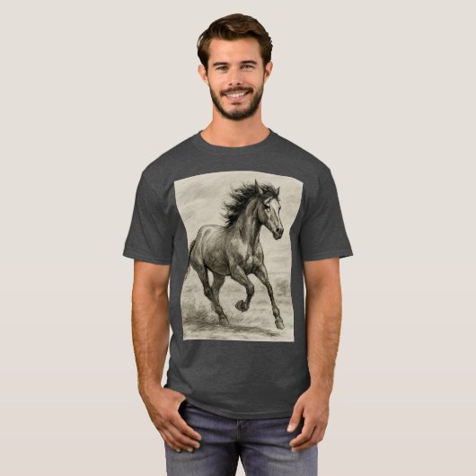 T-shirt wild paard (Voorkant volledig)