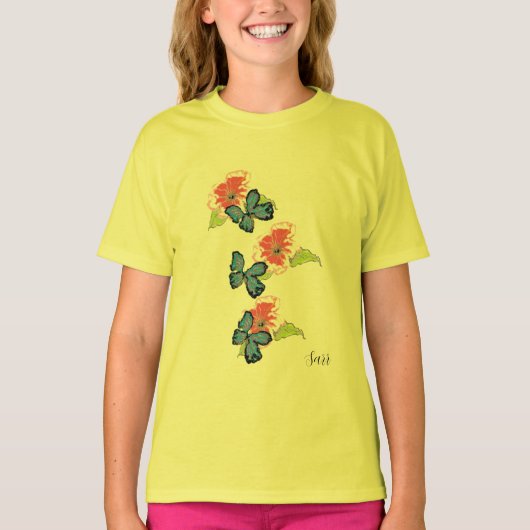 T-shirt : Wilde Bloemen & Vlinders (Voorkant)